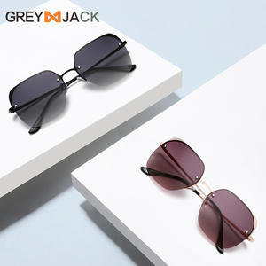 Gafas de sol polarizadas sin montura Greyjack para mujer, montura metálica, lentes TAC, protección UV400, parasoles de clase 2 - Product Image 1