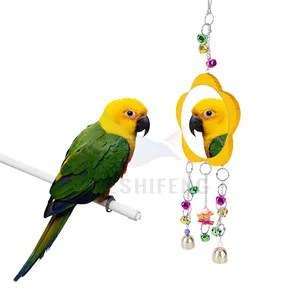 Mainan kandang cermin burung burung bayan gantung interaktif bermain aksesoris kandang burung cermin kandang