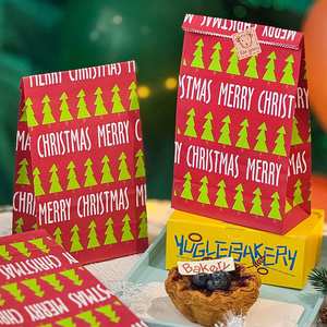 Meilleures ventes de sacs cadeaux en papier de Noël, sacs shopping en papier personnalisés avec logo, sacs en papier kraft brun et blanc bon marché - Product Image 4