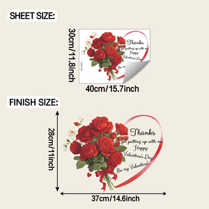 Adesivi <span class=keywords><strong>Murali</strong></span> Romantici a Forma di Cuore con Rosa Rossa, Citazione d'Amore per San Valentino, Adesivi in Vinile per Soggiorno e Camera da Letto - Product Image 6