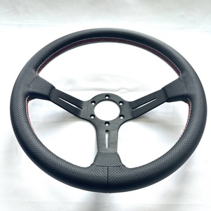 Volant style Nardi Volant Drifting and Rally Racing 350mm Diamètre 70mm Plat Cuir Microfibre - Product Image 2
