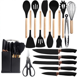 Juego de Utensilios de Cocina de Silicona Sostenible Antideslizante y Resistente al Calor USSE de 19 Piezas, Lavado a Mano, Espátula de Cocina de Madera - Product Image 2