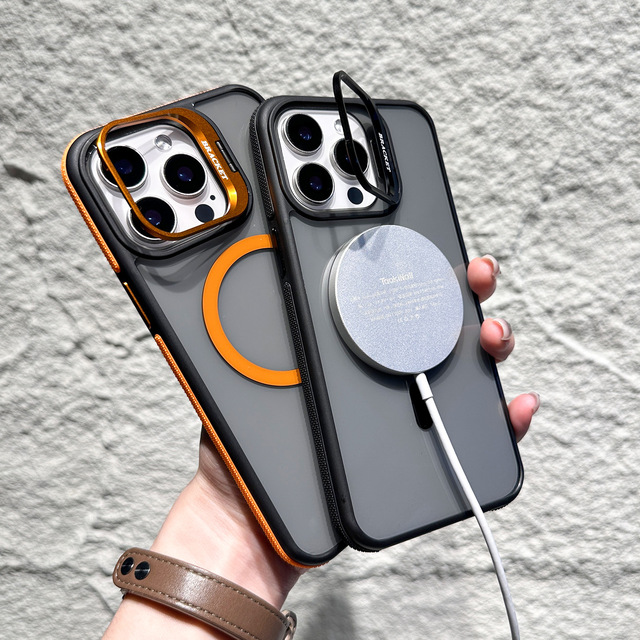 High Quality Matte Magnetic Phone Case for iPhone 17 17 Air 17 Pro 17 Pro Max 16 15 14 13 Protective Phone Case with Kickstand