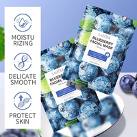 25ML SADOER Soins de la Peau Cosmétique Masque Facial Beauté Fruits Café Myrtille Citron Hydratant Masque Visage Feuille de Coton Femme