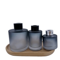 B2B Venta de liquidación Frosted Grey 40 70 160ml Difusor de caña de vidrio redondo Fragancia Botella de aroma recargable