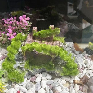 Ornement d'aquarium en bois moussé simulé - Grotte cachette pour crevettes et poissons Betta - Product Image 4