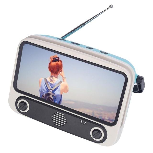 TV300 My-Own-TV (MOT) Portable Speaker with India BIS Battery Phone Holder Mobile Stand Portable Speaker Retro Radio