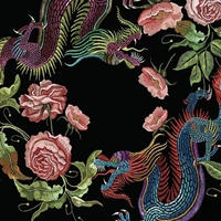 Tapis de mahjong élégant brodé de dragons et de fleurs, tapis de table en caoutchouc silencieux de qualité supérieure, imperméable, antidérapant, haute résistance à l'usure