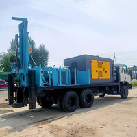Machine de forage de puits d'eau profonde de 300 m de haute qualité, alimentée par un moteur diesel hydraulique, montée sur camion, avec pompe à engrenages pour chantier de construction