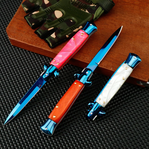 سكين مافيا إيطالي AKC حاد عالي الصلابة قابل للطي للاستخدام الخارجي، الأكثر مبيعاً عبر الحدود، سكين تكتيكي محمول للتخييم والبقاء على قيد الحياة - Product Image 3