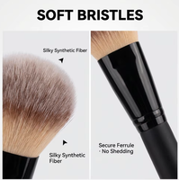 Ensemble de 22 pinceaux de maquillage VLIYA personnalisés avec étiquette privée, poils synthétiques vegan de haute qualité avec manche en caoutchouc, pinceaux de maquillage noirs