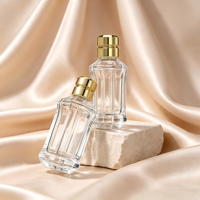 Bouteilles de parfum en verre en gros 50 ml avec capuchon pulvérisateur, cylindres transparents, flacons vides rechargeables pour parfum