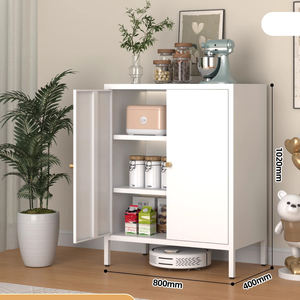 Cuisine nordique <span class=keywords><strong>moderne</strong></span> Salle à manger <span class=keywords><strong>Salon</strong></span> Armoire Double Porte Triple Blanc Noir Haute Acier Buffet de cuisine - Product Image 2