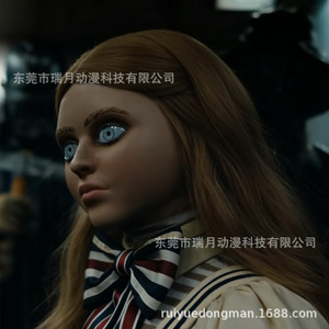 หน้ากากลาเท็กซ์แบบเต็มหน้า Megan หน้ากากคอสเพลย์สำหรับงานปาร์ตี้ฮาโลวีนสำหรับผู้ใหญ่ พร้อมผม - Product Image 4