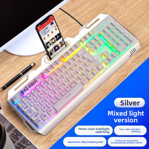 Lvkidron USB Có Dây 104 Keycaps Máy Tính Klavye RGB Đèn Nền Chơi Game Bàn Phím Với Điện Thoại Di Động Người Giữ Điện Thoại Cho PC Máy Tính - Product Image 6