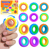Produit Tendance 2026 Nouveautés Bague Fidget Spinner 6, 12 ou 18 pièces par lot Jouet Sensoriel Anti-Stress Rotatif en Silicone pour l'Autisme