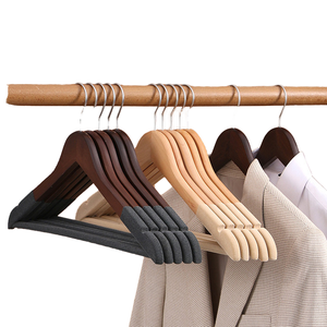 Perchas de Madera para Trajes con Revestimiento de Terciopelo, Antideslizantes, con Gancho para Hombros, para Armarios, Hoteles y Tiendas de Ropa - Product Image 1