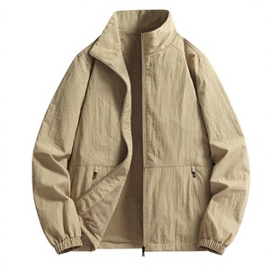 Chaqueta Casual para Hombre con Cuello Alto, Estilo Racer, 100% Poliéster, Transpirable, Cierre de Cremallera, Color Sólido, para Primavera - Product Image 1