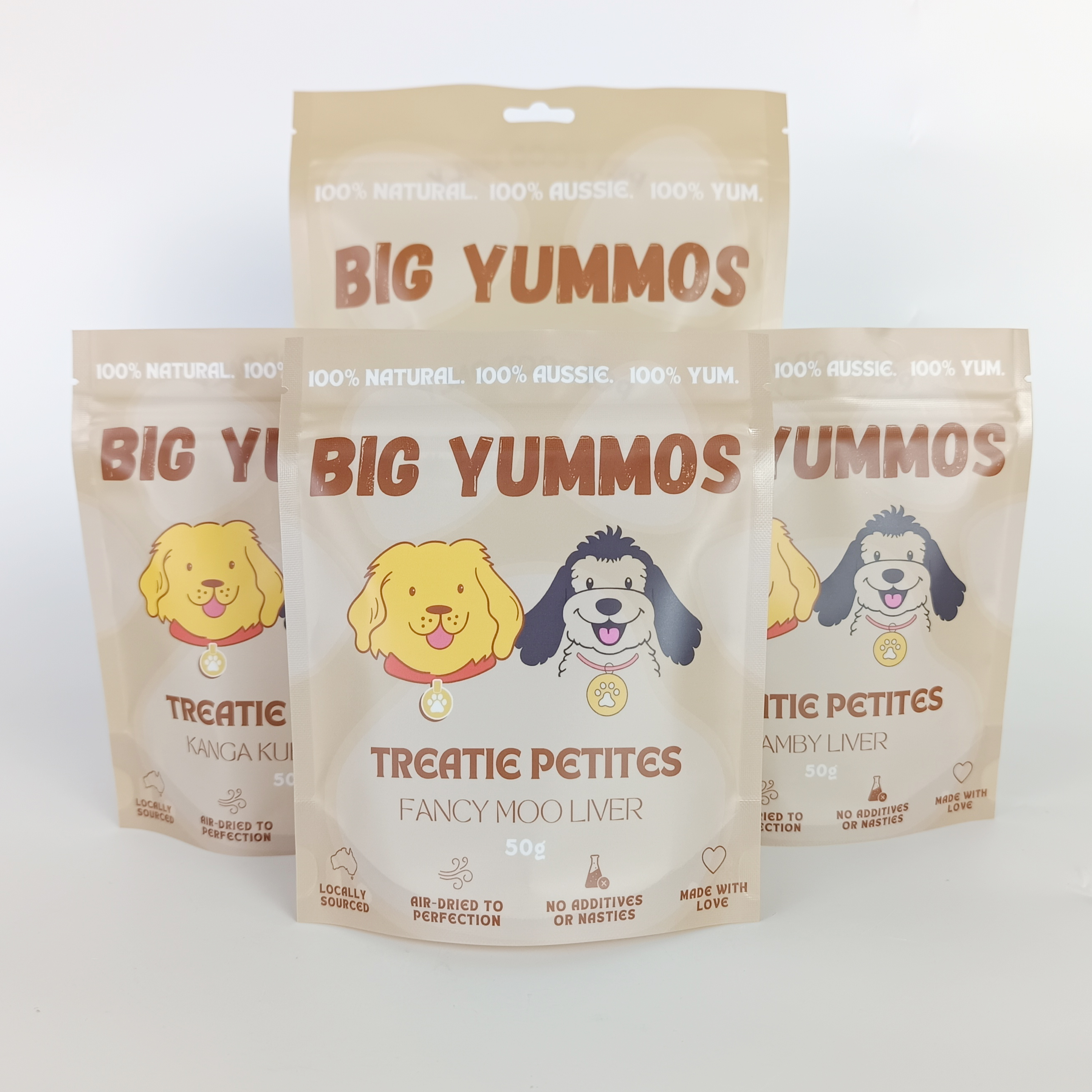 Personalized Pet Treat Packaging OEM 500pcs Stand up Zipper Pouches Digital Printing Cat Dog Feed Bags