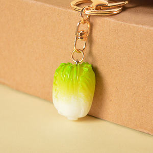 PVC simulated vegetable/cabbage model food keychain/pencil creative <b>key</b> <b>ring</b> night market stall promotional gift - Product Image 1