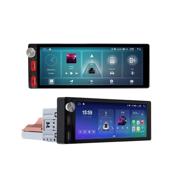 LEHX Car DVD Player 1 Din 6.9 Inch Car Android Radio Multimedia Wireless Carplay Auto Autoradio Stereo GPS 4G LTE Touch Screen