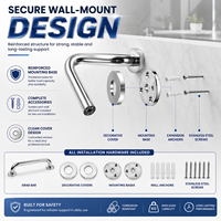 Barre d'appui de douche en acier inoxydable pour projets hôteliers, main courante de sécurité durable pour salle de bain, plusieurs longueurs