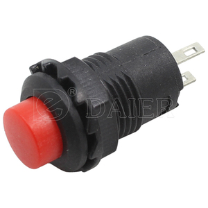 12,5 MM Agujero de montaje 1A 250VAC SPST Mini interruptores pulsadores Normal <span class=keywords><strong>cerrado</strong></span> (NC) Tapa roja Interruptor de botón <span class=keywords><strong>pulsador</strong></span> momentáneo - Product Image 1