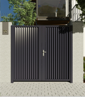 Portail de Jardin en Aluminium au Design Contemporain, Manivelle Manuelle, Intimité Totale, Entrée avec Serrure Intelligente