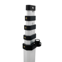 Mire de nivellement en aluminium SC-16FT de 16 pieds (5 sections) pour la topographie, instrument de mesure de précision