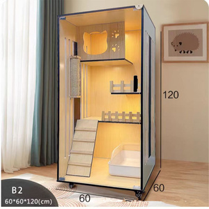 Hochwertiges Luxus-Katzenhaus aus Massivholz mit Sisal, Moderne Katzenvilla, Premium-Haustierkäfig für Innenbereich - Product Image 2