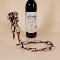 SE7ART - Soporte de Botella de Vino Levitante con Cadena, Diseño Creativo, Estilo Art Deco, Lujoso, Ecológico, Portátil, Resistente al Óxido