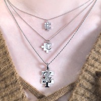 Colliers en argent sterling 925 plaqué or 9k 14k 18k avec diamants de laboratoire, design personnalisé tendance pour couples, pour un usage quotidien ou en cadeau