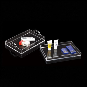 High Quality Tabletop Acrylic <strong>Tray</strong> <strong>Perfume</strong> Jewelry Acrylic Serving <strong>Tray</strong> with Handles ROHS Certificate - Product Image 2