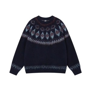 Women Cable Knit <b>Sweater</b> Crew Neck Long Sleeve Pullover <b>Nordic</b> Pattern Winter Knitwear Casual Daily Wear - Product Image 2