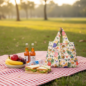 Tas Belanja Lipat Tahan Lama, Dapat Diperluas, Besar, Dapat Digunakan Kembali, Bahan Poliester 190T - Product Image 5