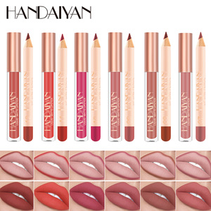 Ensemble de rouge à lèvres liquide mat 12 couleurs + crayon à lèvres, gloss à lèvres velours nude, gloss à lèvres imperméable longue durée, kit de cosmétiques - Product Image 3