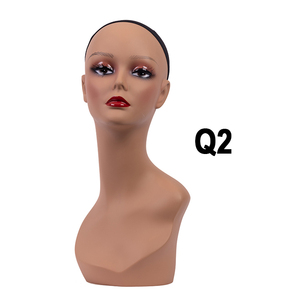 Tête de Mannequin Femme en PVC de Haute Qualité, Colorée, avec Perforation pour Perruques, pour Présentation de Perruques, 20 cm - Product Image 2