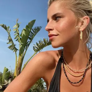 new stone beaded choker German blogger carodaur Kendall Jenner clavicle chain female jewelry
