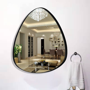 Miroir de table de luxe pour entrée, miroir de maquillage vintage en métal, miroirs de salle de bain d'hôtel, cadre en métal noir et or - Product Image 3