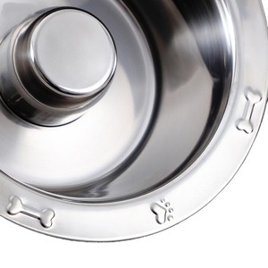 Conteneur de nourriture <span class=keywords><strong>pour</strong></span> chiot en acier inoxydable de qualité supérieure, moderne, luxueux et durable, <span class=keywords><strong>pour</strong></span> sevrage, argenté, à alimentation lente, solide - Product Image 3