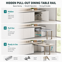 Glissière de table à manger escamotable en aluminium, glissière de tiroir en acier laminé à froid pour meuble de cuisine