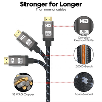 Câble HDMI 2.1 48Gbps haute vitesse 3D 8K 60Hz 4K 120Hz cordon HDMI tressé pour moniteur de jeu Samsung tv Roku PS5