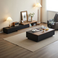 Table basse carrée en bois massif de style nordique du milieu du siècle, style campagnard américain, style rétro industriel pour salon