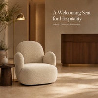 Fauteuil pivotant moderne en tissu avec rembourrage en mousse haute résilience, fauteuil d'appoint pour hall d'hôtel, salon