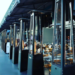 Calentador de Patio JK Silver Contemporáneo en Forma de Pirámide de 13KW, Hierro y Plástico, Diseño de Llama, Gas Natural/Propano, Modelo <span class=keywords><strong>Chimenea</strong></span> <span class=keywords><strong>Rural</strong></span> - Product Image 4