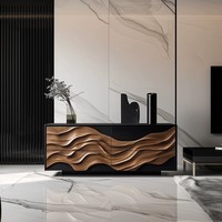 Meuble console en bois massif, design moderne et luxueux, modulaire, écologique, pour salle à manger, salon, villa, maison