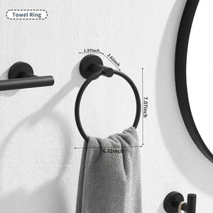 Ensemble d'accessoires de salle de bain élégants en noir mat, design contemporain pour l'organisation de la salle de bain - Product Image 3