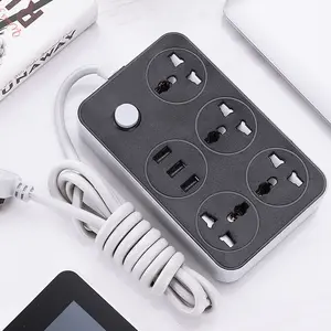 2022 Power Strip with USB Port 3-Way Socket 3 USB Port Socket Power Socket with 2M Bold Extension Cord Surge Protector Plug