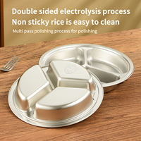 Assiettes creuses classiques en acier inoxydable 304 de qualité alimentaire, polies, différentes tailles pour hôtels, écoles, cafétérias, fêtes