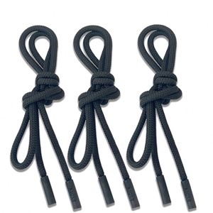 Wholesale Custom Nylon Polyester Polypropylene PP Woven Shoe Leash Solid Color Zipper <b>Braided</b> Rope for Bags Garments - Product Image 3